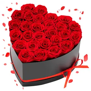 【FathersDayGift】VEVOR Forever Flowers, 27 Preserved Roses in a Heart Shape Box, Eternal Flowers Immortal Bouquet Birthday Present for Delivery Prime Women Her Wife Mothers, Anniversary, Valentine's Day,Christmas, Red
