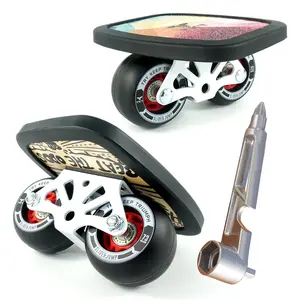 TKT Portable Roller Road Drift Skates Plate with Cool Maple Deck Anti-Slip Board Split Skateboard with PU Wheels High-end Bearings