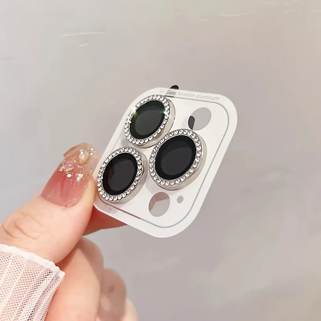 Diamond-Embedded Crystal Lens Protector Compatible with iPhone 17 Pro Max/17 Air/16 Plus/16 Pro/16 Pro Max/15/14/13 Pro Max/14 Plus Scratch-Resistant, Wear-Resistant, Stylish Lens Protector