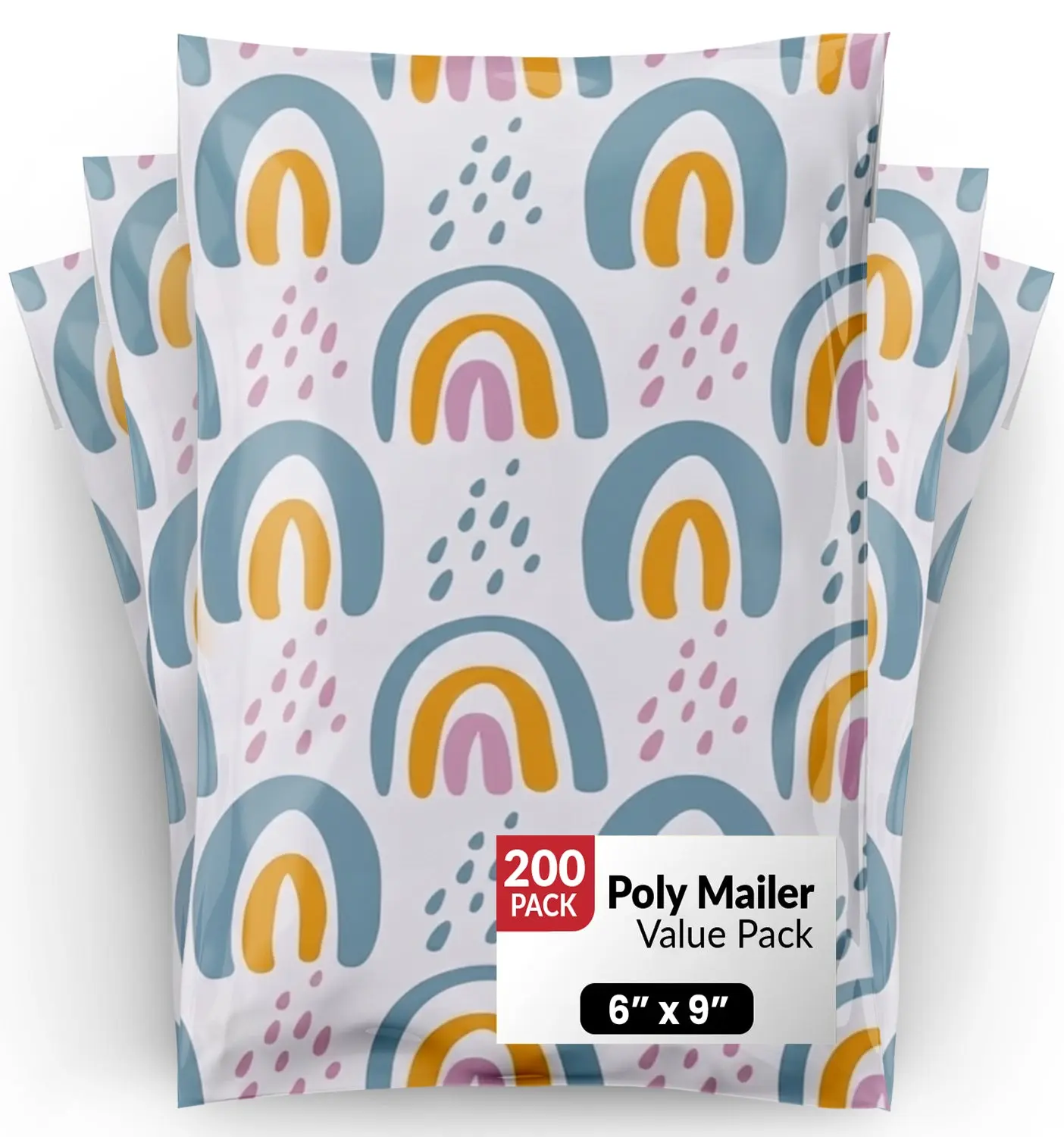 Boho Rainbow Polymailers - 6"x9" - Ideal for Shipping & Mailing