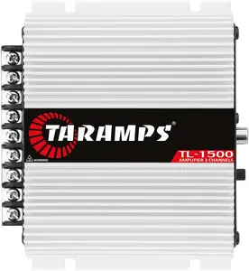 Taramp's TL 1500 Full Range 390 watts RMS 3 Channels Car Audio 2 Stereo Channels 1 Sub Channel Class D Amplifier, RCA/Wire Input, Bass Boost 13.8 VDC System, White