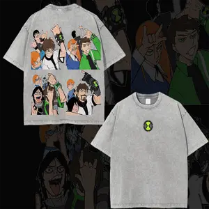 Ben 10 Cartoon Classic Oversized Shirt – Nostalgic 2000s TV Show Tee Double Printed Oversize Lightweight Acid Washed Tee, TV Show Graphic Tee, Gift T-Shirt For Comic Lover