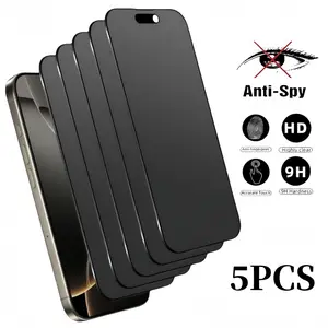 3-5 PCS Privacy Screen Protector for iPhone 14 Pro Max 17 Air 16 15 13 Pro Max Plus 16E Full Coverage Anti Spy Tempered Glass Film 9H Hardness No Bubbles Case Friendly