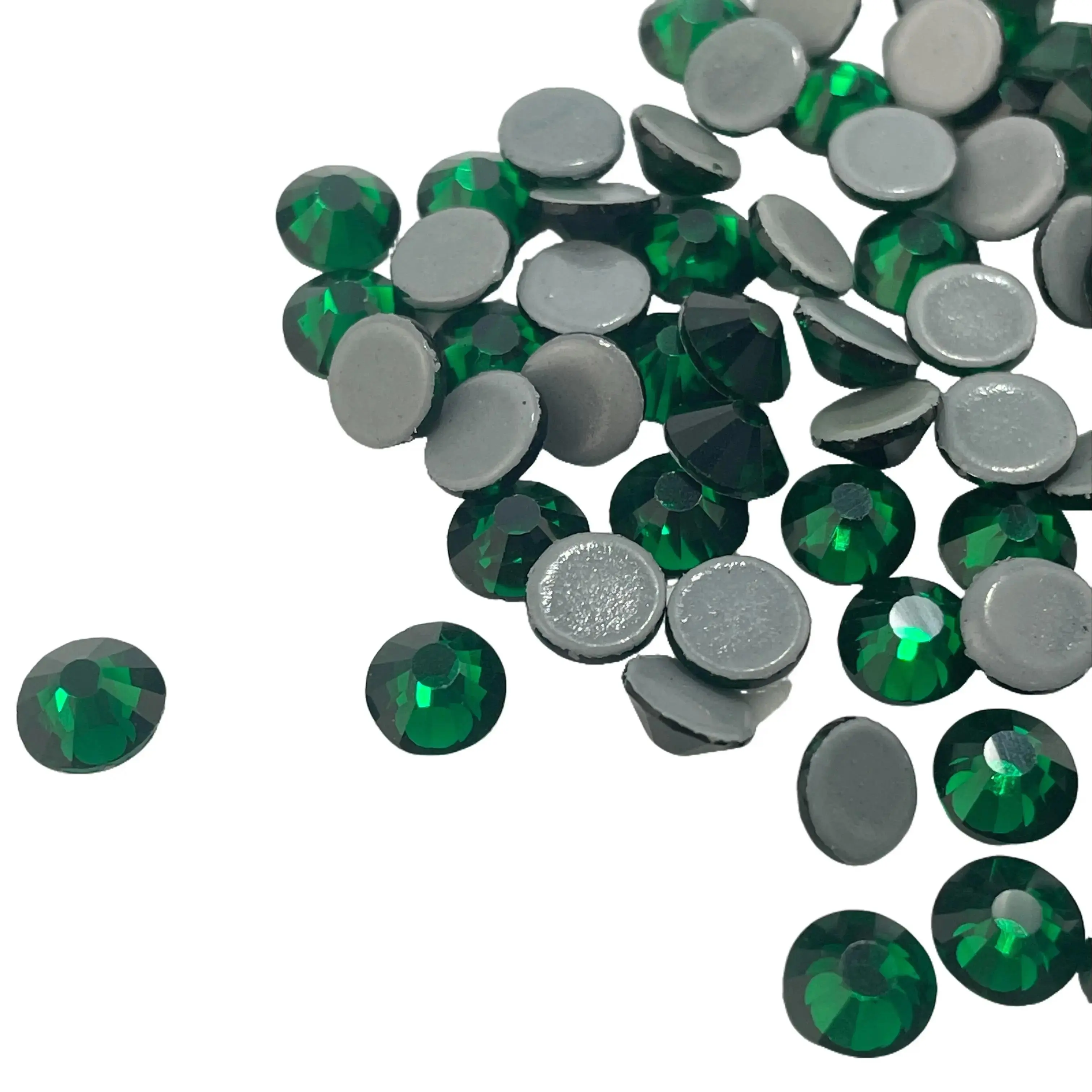 ASFA128 Round Shiny Emerald Hot Fix Rhinestones - Glass Material, SS30, 288Pcs - Rhinestone Sparkle Accents for Diy Apparel, Jewelry Decoration, Handmade Projects