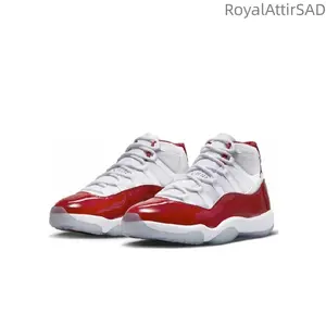 White and red retro comfortable casual cushioned anti-slip basketball shoes