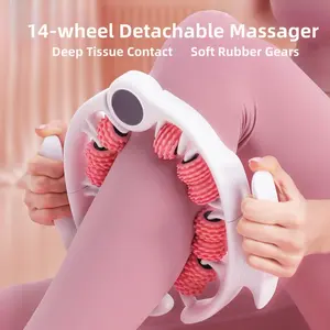 14-Wheel Leg & Thigh Massage Roller - Adjustable Gentle Body Care Tool for Post-Workout Recovery, Full-Body Muscle Relaxation & Skin Firming