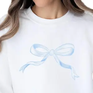 Blue Bow sweatshirt or baby tee