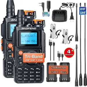Baofeng K6 AM/FM/DTMF Walkie-Talkie with 200 Frequency Options, NOAA Weather Forecasts, Flashback Function, Water-Resistant for Hiking & Camping, Dual Band Radio, Travel Gadgets
