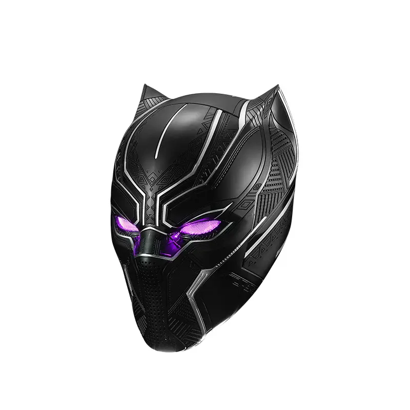 Killerbody Original Scale Size 1:1 Collectible Wearable Silver Black Panther Helmet - Frosted Surface, Red Eye Light, Touch Control System, Wakanda Elements, Technology Sense Figurine Accessory (Choking Hazard Small Parts, Contains Small Parts), Touch Sen