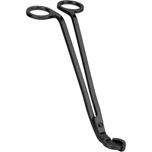 Black Polished Stainless Steel Candle Wick Trimmer Wick Clipper Cutter, Scissors, Reaches Deep Into Candles to Cut Spent Cord, Allow Cleaner Burn and Prevent Soot Buildup