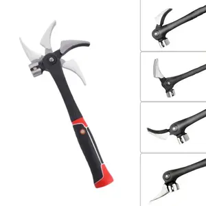 16oz Claw Hammer with Magnetic Nail Starter,Indexing Rip Claw,Forged Steel Head,Shock-Absorbing TPR Grip,Heavy Duty Framing & DIY Tool