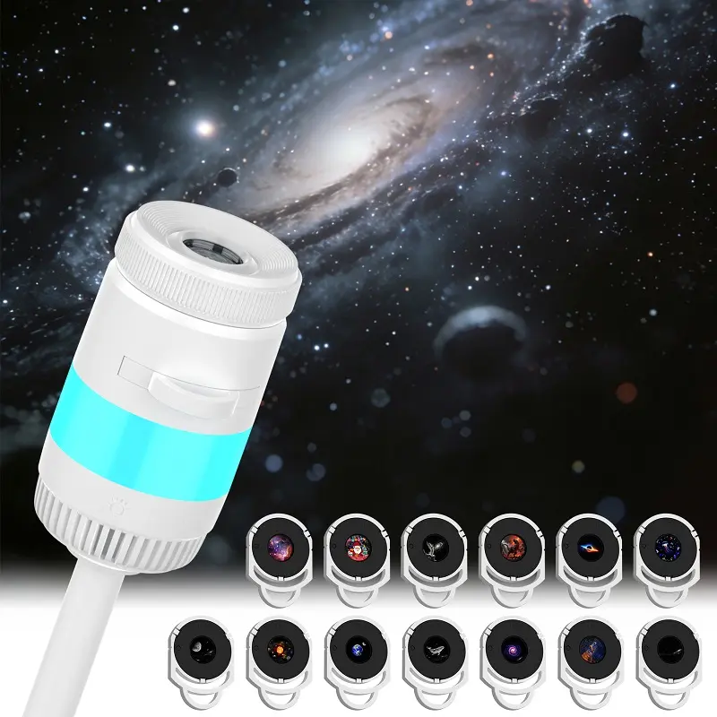 2-in-1 Galaxy Projector Night Light, USB Star Projector with Adjustable Brightness, Mini Galaxy Light Projector for Bedroom Ceiling Wall Room Decor