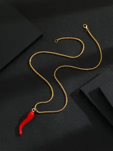 Creative Chili Pendant Necklace, Luxurious Boho Style, Holiday Memorial Gift, Solid Pattern, All Seasons Jewelry, Necklace For Daughter, Jewelry Gifts