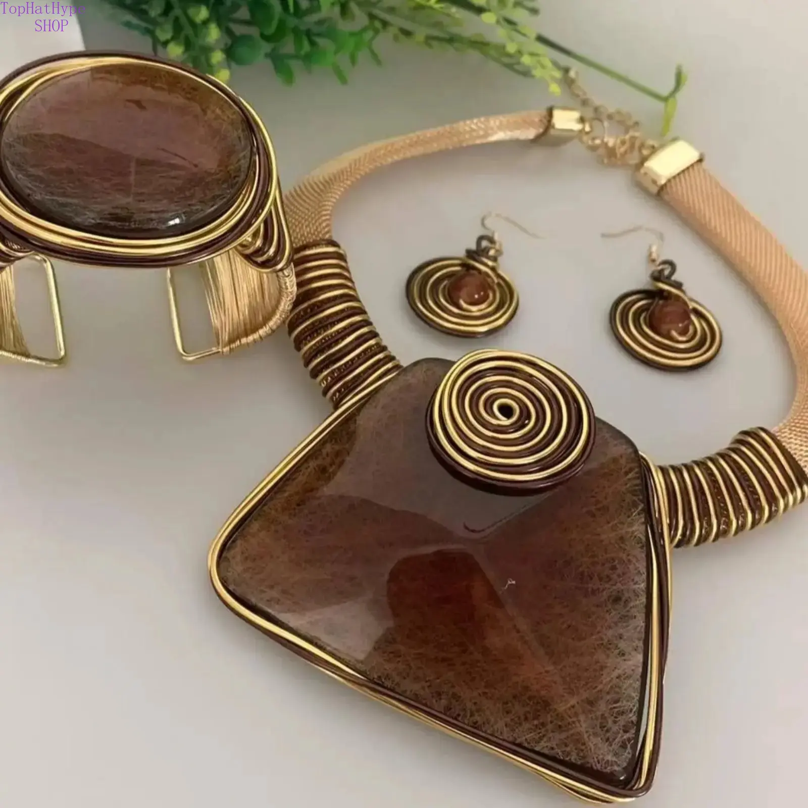 Vintage Boho Maximalist Necklace & Earrings Set for Women, Elegant Exquisite Versatile Statement Matching Jewelry, Stylish Accessories for Daily Outfits, Party Occasions and Birthday Gift‑Giving