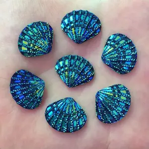 20pcs AB Resin Glitter Shell Flatback Bling Rhinestone Sparkle Scrapbook Wedding Applique Accessories Decor Crafts  Jewelry Making Supplies Glitter Rhinestones