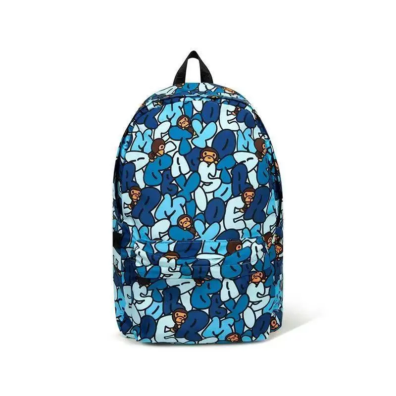 Baby Milo All-Over Print Backpack - CartoonMonkey Camo, Large-Capacity LightweightLaptop Bag with Front Pocket, for Teens,Casual Fashion Travel School Bookbag(Multiple Color Options)