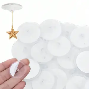 Mini Transparent Clear Adhesive Plastic Hooks, 10-100pcs, Seamless Hanging Flags for Parties & Events, Wedding, Halloween Decoration, DIY Home Decor