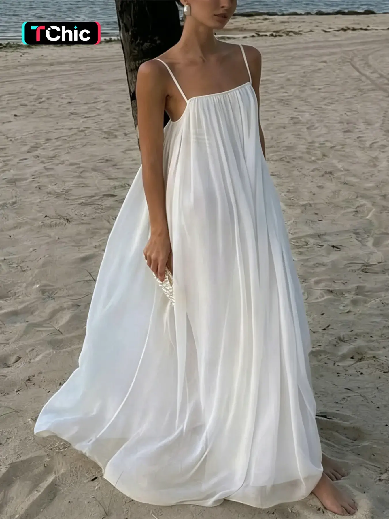 KAYWIDE Basic Simple Loose Moonlight Adjustable Buckle Sleeveless Long Dress, Comfortable and Stylish Summer Casual Fashion Dress