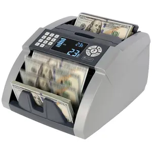 Perco Bill Counter and Counterfeit Detector Machine with UV MG1 MG2 IR Sensors Voice Alerts Keypad Batch Modes Multi-Currency LCD Display