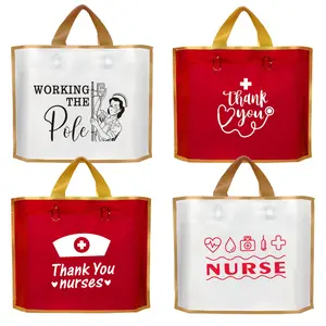 Nurse Week Gift Bag, 8 Counts/set Nurse Appreciation Gift Bag with Handle, Gift Wrapping Supplies for Nurse Doctor Worker