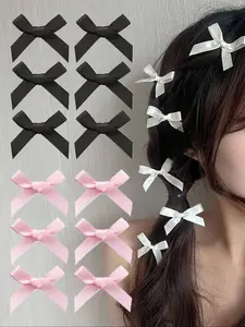 Cute Bowknot Design Hair Clips Set, Fashionable Hair Accessories for Women & Girls, Minimalist Headwear Suitable for Thick Hair