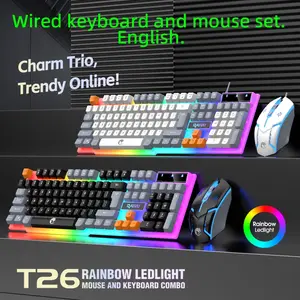 Wired Keyboard & Mouse Set, Colorful Backlight Keyboard & Mouse, Gaming Keyboard & Mouse for PC, Laptop, Computer, Desktop, Notebook, Backlit Keyboard, Led Backlit Keyboard