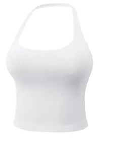 Women's Solid Removable Chest Pad Sports Tank Top, Breathable Comfortable Sports Top for Yoga Gym Workout, Ladies Sportswear for All Seasons