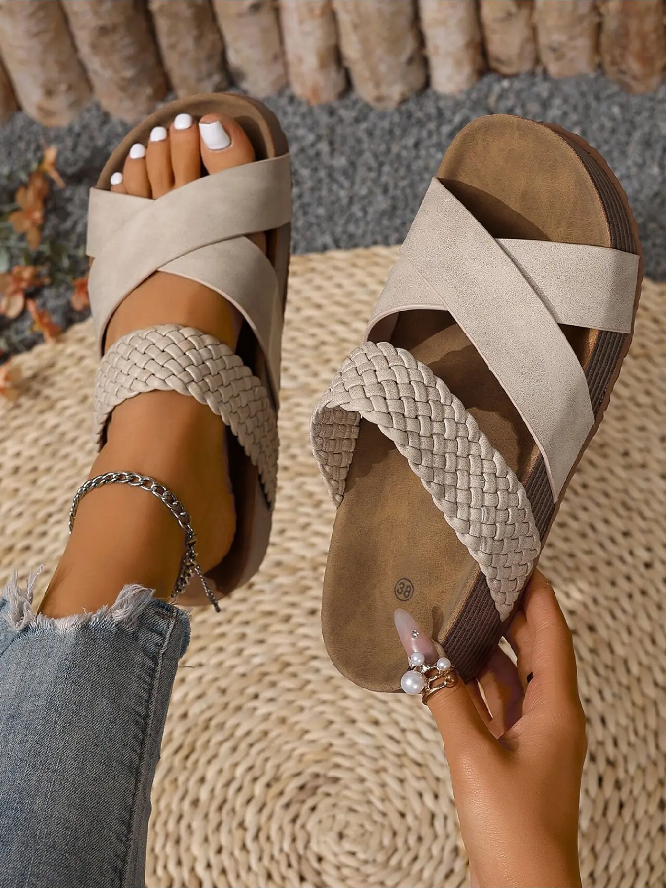 Women's Summer Wedge Platform Sandals, Bohemian Trendy Sandals, Soft Comfortable Lightweight Beach Sandals, Breathable Outdoor Casual Sandals