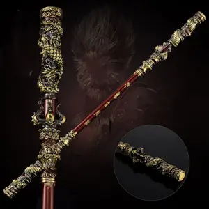Monkey King Metal Hoop Stick, Creative Monkey King Weapon Model Ornament, Home Decor Supplies for Living Room Bedroom, Collectible Room Decor