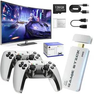 4K Retro Game Stick Pro | 128GB preloaded games, 2 wireless controllers, classic games