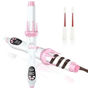 Automatic Curling Iron, NOVUS 1.25 Inch Rotating Curling Iron, Dual Voltage Automatic Hair Curler Multiple Temperature Settings, Adjustable Speed/Steering, Time Reminder, Auto Shut-Off Curling Wand Comfort