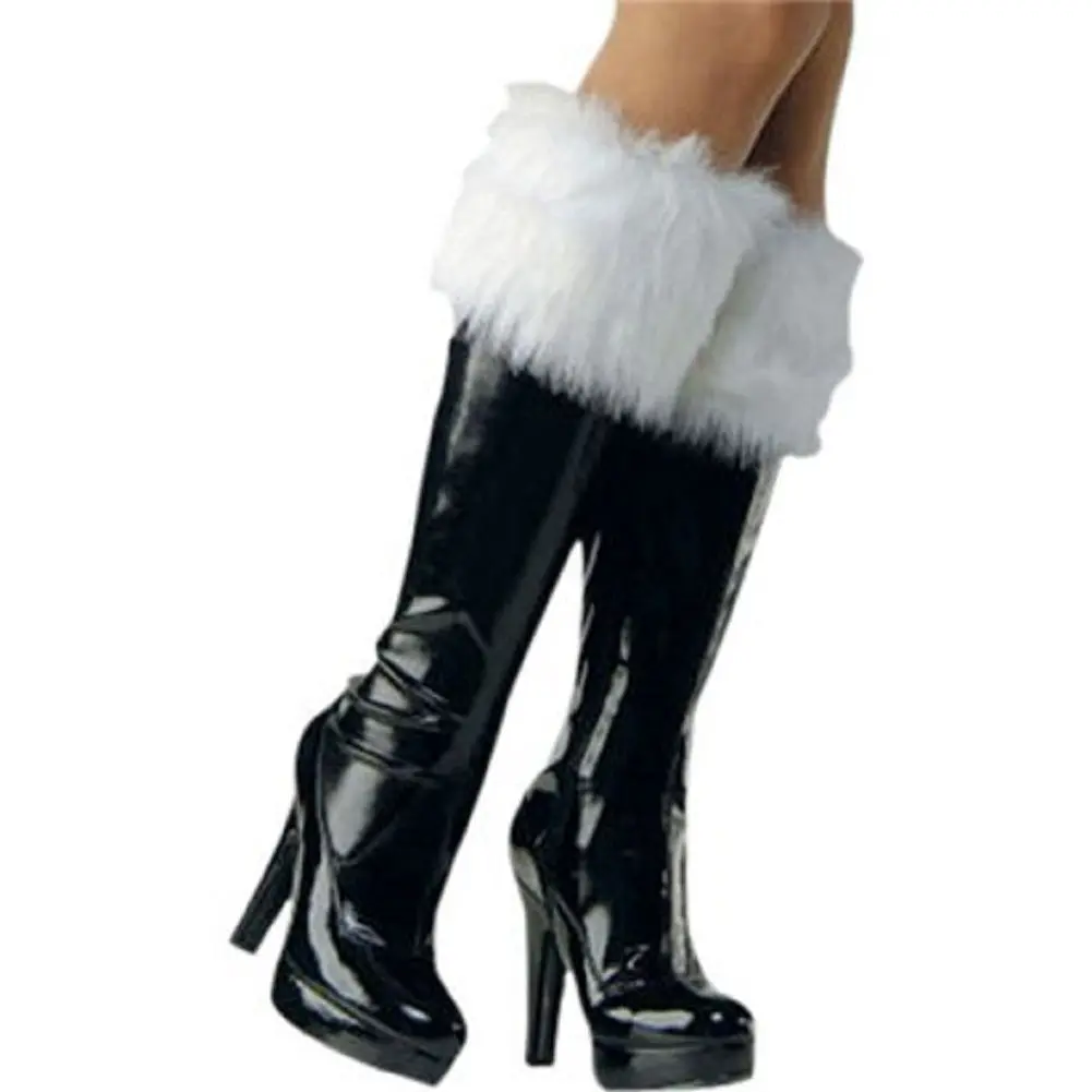 Santa Boot Cuffs - Mrs Claus - White - Costume Accessory - One Size