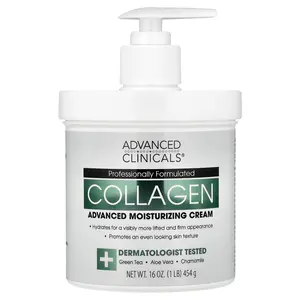 Advanced Clinicals Collagen, Advanced Moisturizing Cream, 1 lb (454 g)