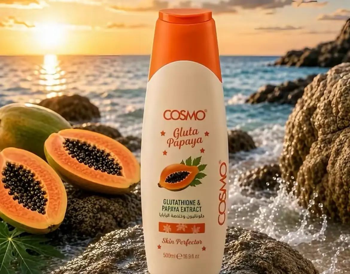 Cosmo Gluta Papaya Body Lotion, Gentle Daily Hydrating Moisturizer for All Skin Types, Body Care - 500ml, Moisture, Single Item, Cracked Heels, Adults