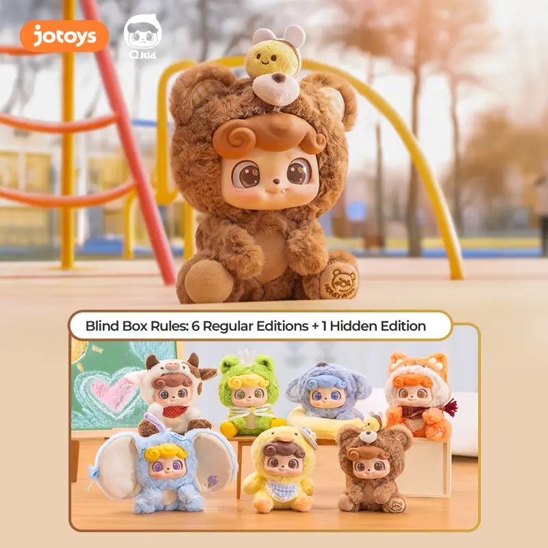 Jotoys Q KID Animal Preschool Plush Series Blind Box, Collectible Blind Bag Figurine for Kids