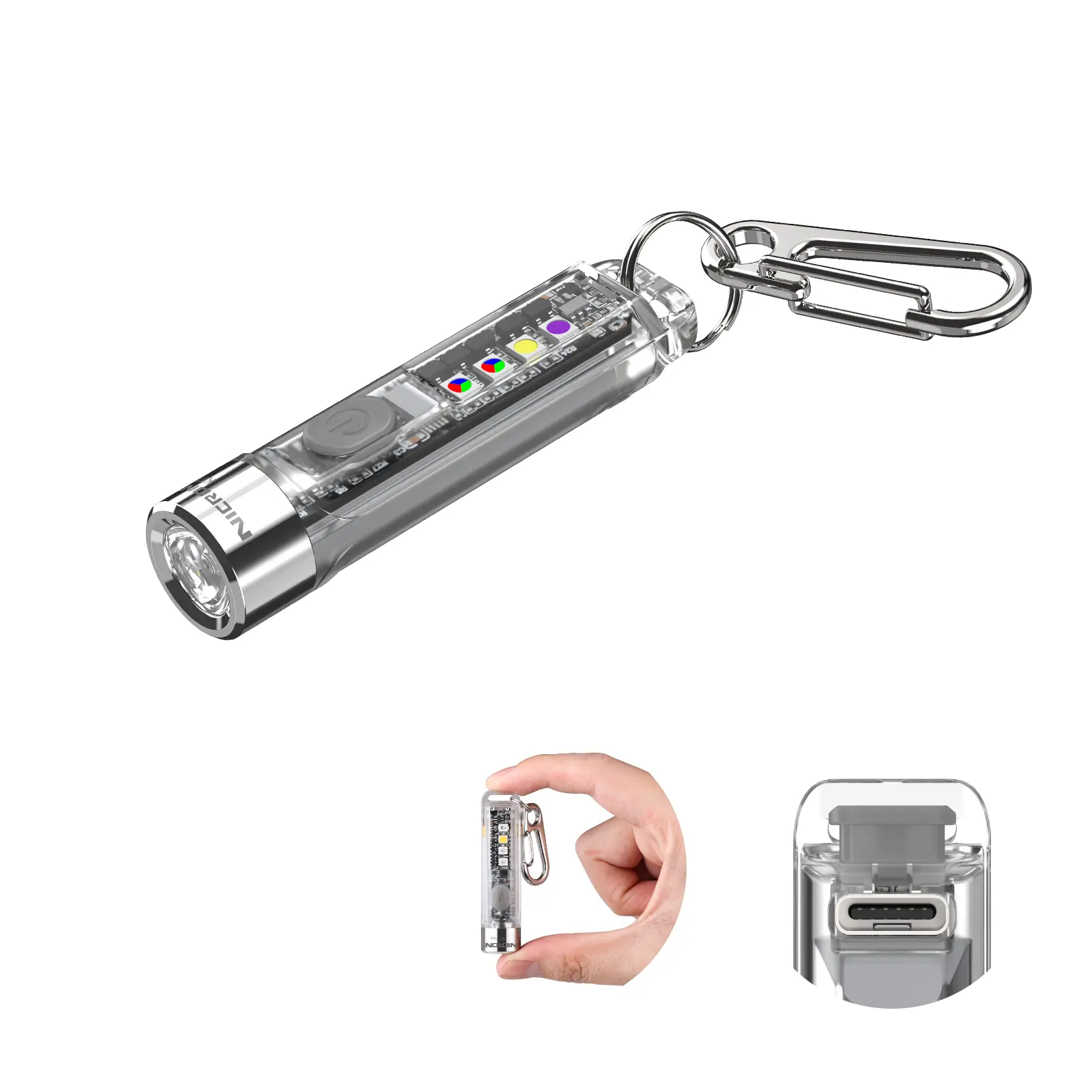 Summervibe Nicron K11 2.0 Rechargeable Keychain Flashlight Light Weight 400 Hight Lumen with Extra 4 Sidelight IPX4 EDC Mini Flashlight Be Used for Camping Outdoors Emergency Use