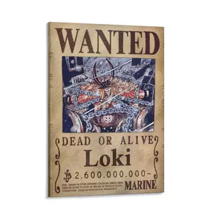 2.6 Billion Berry Loki Wanted Poster - One Piece Style Loki Wall Art Print | Marvel Loki Anime Decor