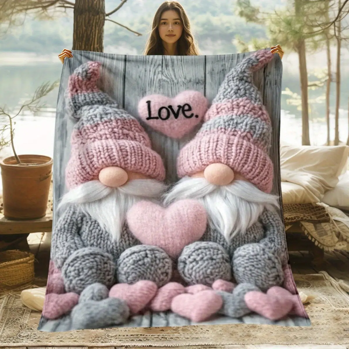 1 piece 2D portable - suitable for sofas, beds, travel, and camping - soft and warm digital printed jacquard fabric, comfortable blanket suitable for all seasons, sofa blanket, romantic design, durable and comfortable, machine washable