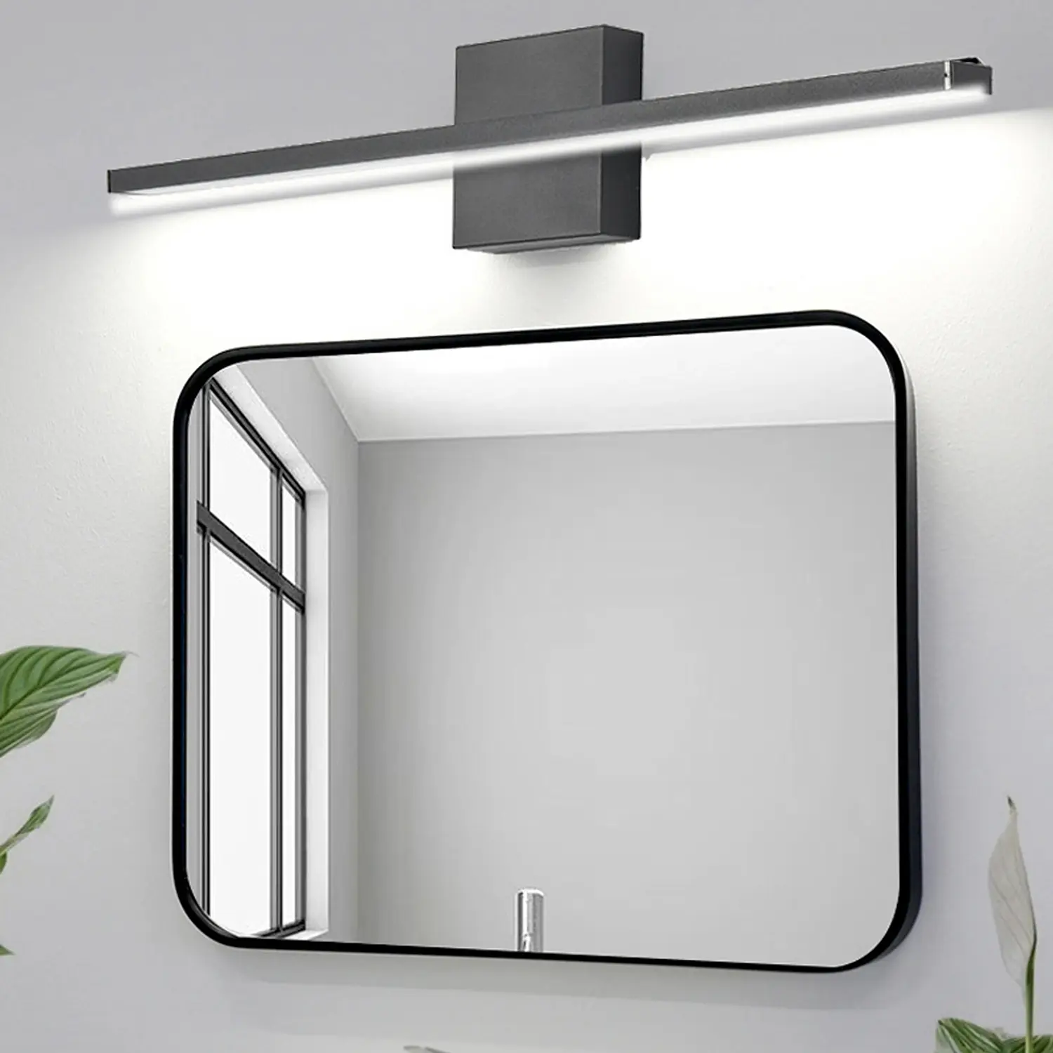 Modern Bathroom Vanity Light, 12W Dimmable Led Bathroom Light Fixture Over Mirror, Black Bar Vanity Light for Bathrooms Mirror Cabinets Bedroom holiday gift