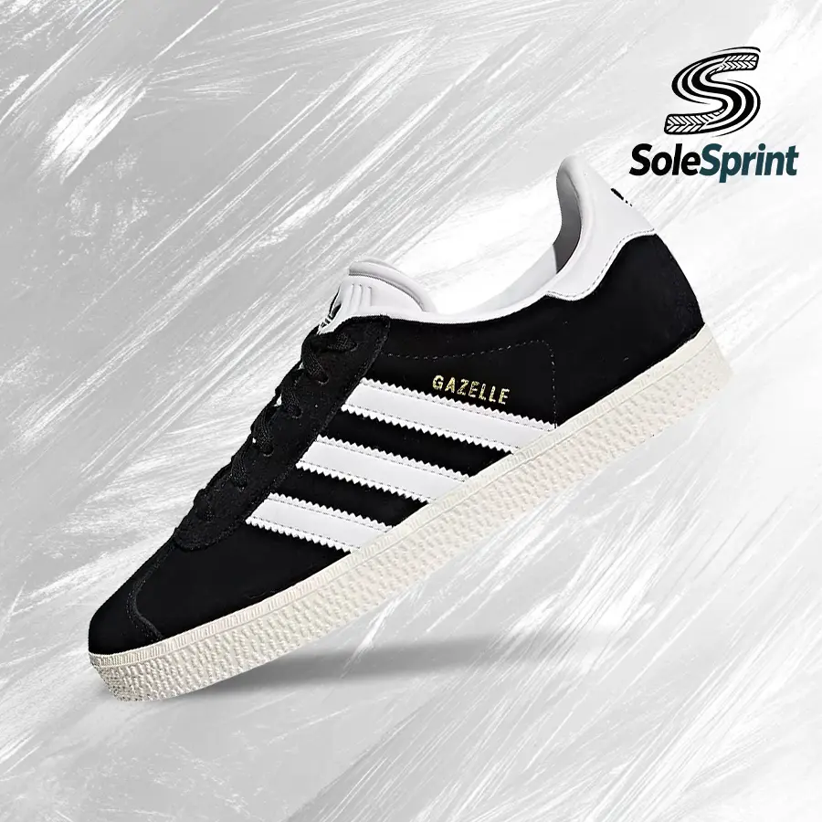 Adidas Gazelle Vintage Suede Women's Shock-Absorbent Running Athletic Shoes, Core Black Casual Footwear, BB2502