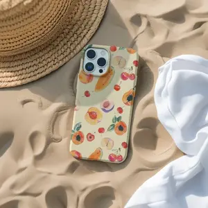 Summer Fruits Watercolor Collage Phone Case, Girly Fruit Aesthetic, Preppy Soft Girl Era Suitable for IPhone17 11 12 13 14 15 16 Pro Max Air Plus