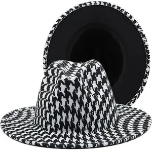 Houndstooth Fedora for Women, Classic Style, Fashion Accessory