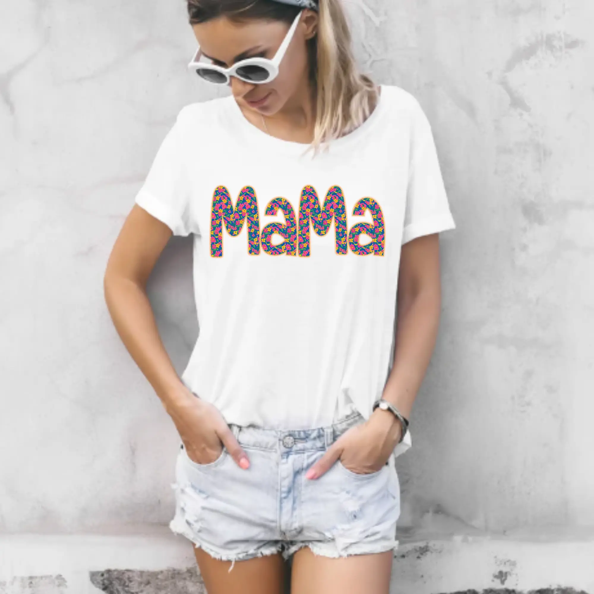 Elegant Fashionable Embossing Mama-Text Direct-To-Film T-Shirt Accessory, High-Quality Durable Ready-To-Press Supply for DIY Crafting Film Print, All-Seasons Specialty DIY Item