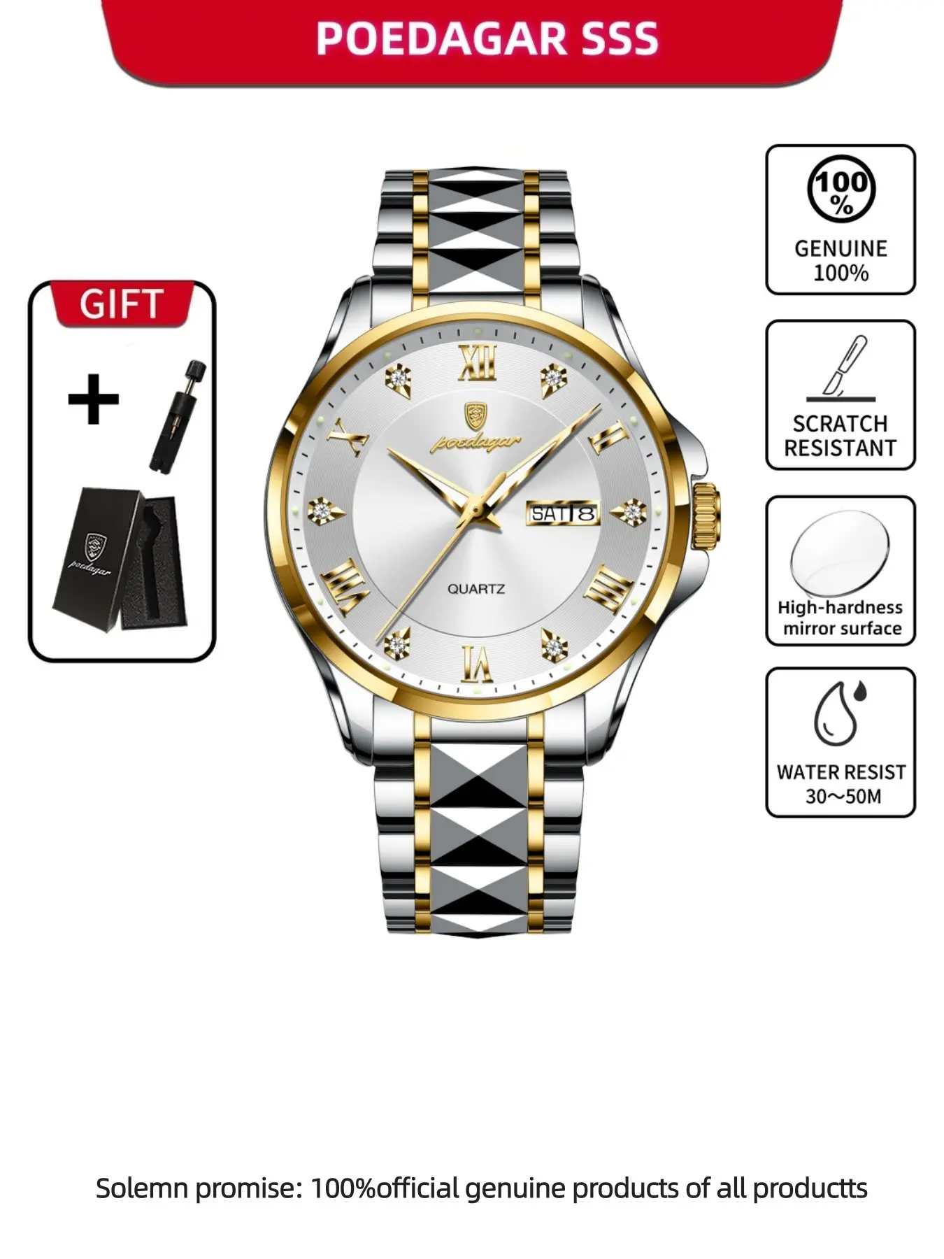Men's Business Fashion Round Dial Analog Quartz Watch, Quartz Wristwatch, Analogue Quartz Watch, Fashion Watch for Party, Daily Clothing Decor, Trendy All-match & Exquisite Watch for Birthday Gift with Box, Business Fashion Watches, Analog Wristwatches
