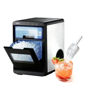 VEVOR Countertop Ice Maker, 44 lbs per Day, Self-Cleaning Portable Machine with Scoop, Drawer-Style Ice Access, Nugget Ice-Making Machine with Chewable Ices for Home, Kitchen, Office, Bar Party