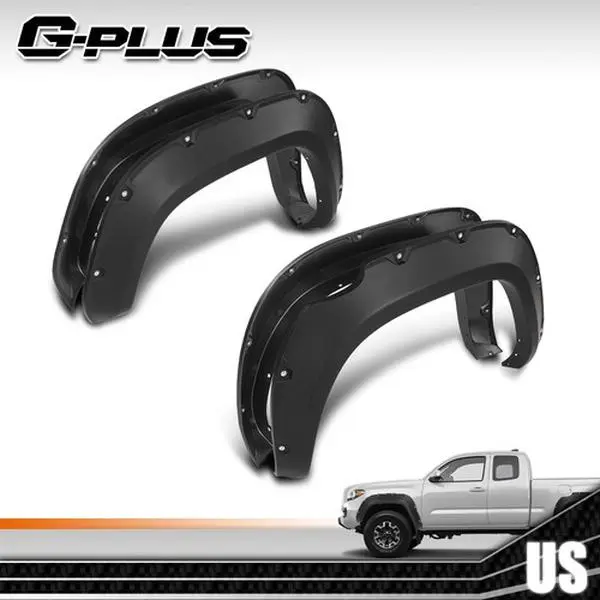 Fit For 16-22 Toyota Tacoma 4x smooth Wheel Fender Flares Pocket Rivet Style G-PLUS