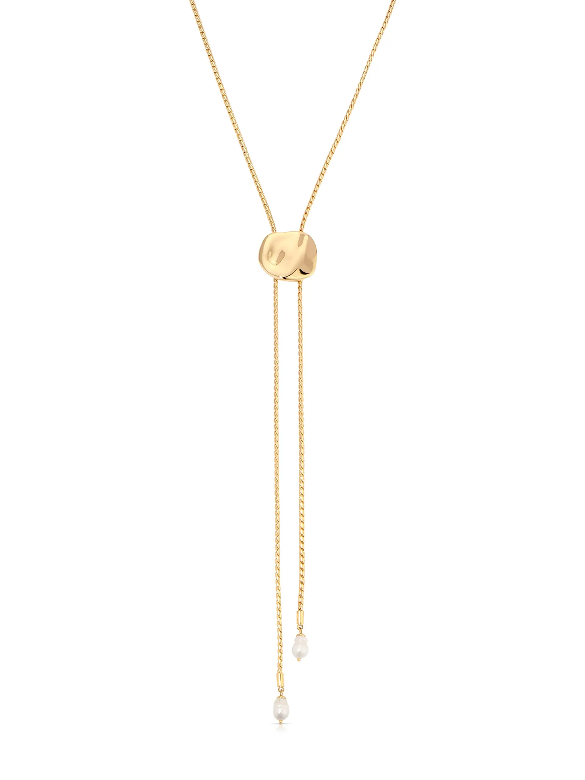 Ettika Liquid Luxe Adjustable Bolo Necklace 18K Gold Plated Elegant Slide Necklace for Women, 16.5" Comfortable Everyday Wear Jewelry