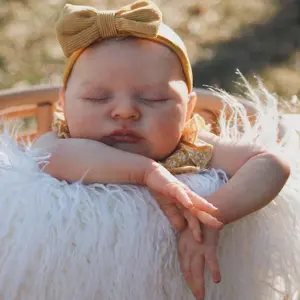 TopLink 50cm 20inch Cute Sleeping Reborn Baby Doll with 3D Skin With Visible Veins Vinyl Limbs Cloth Body Baby Asleep Girl Art Toy for Birthday Gift