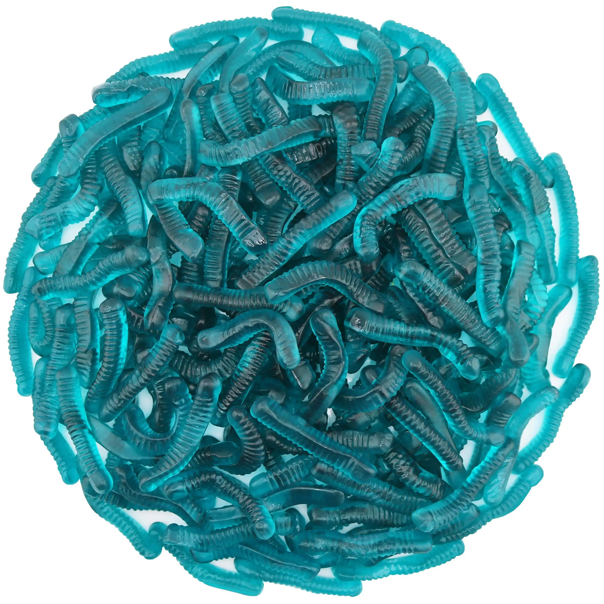 Blue Raspberry Gummy Worms 1 Pound Bag - Sweet Snack Candy with Chewy Texture
