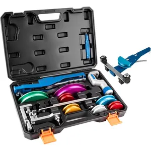 15-Piece Copper Pipe Bending Tool Set, Suitable for Pipes with Outer Diameters from 1/8" to 7/16", HVAC Tool Set, 90-Degree Pipe Bending°   7-Head Forward/Reverse Pipe Bender, Upgraded Version Copper Pipe Bending Tool Suitable for HVAC